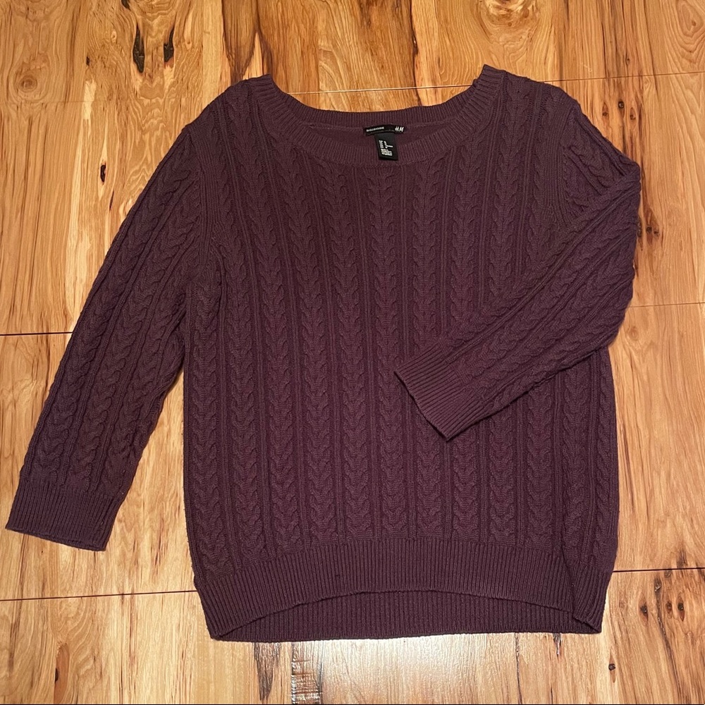 Purple Cable-Knit H&M Sweater